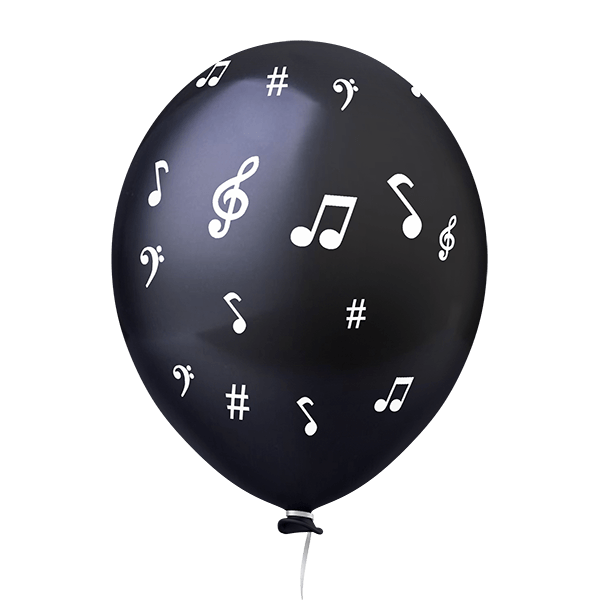 Notas Musicais - Preto